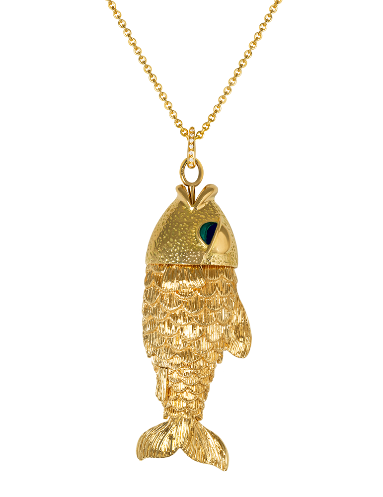 MRK 18k Gold Deco Fish Necklace – Smyth Jewelers