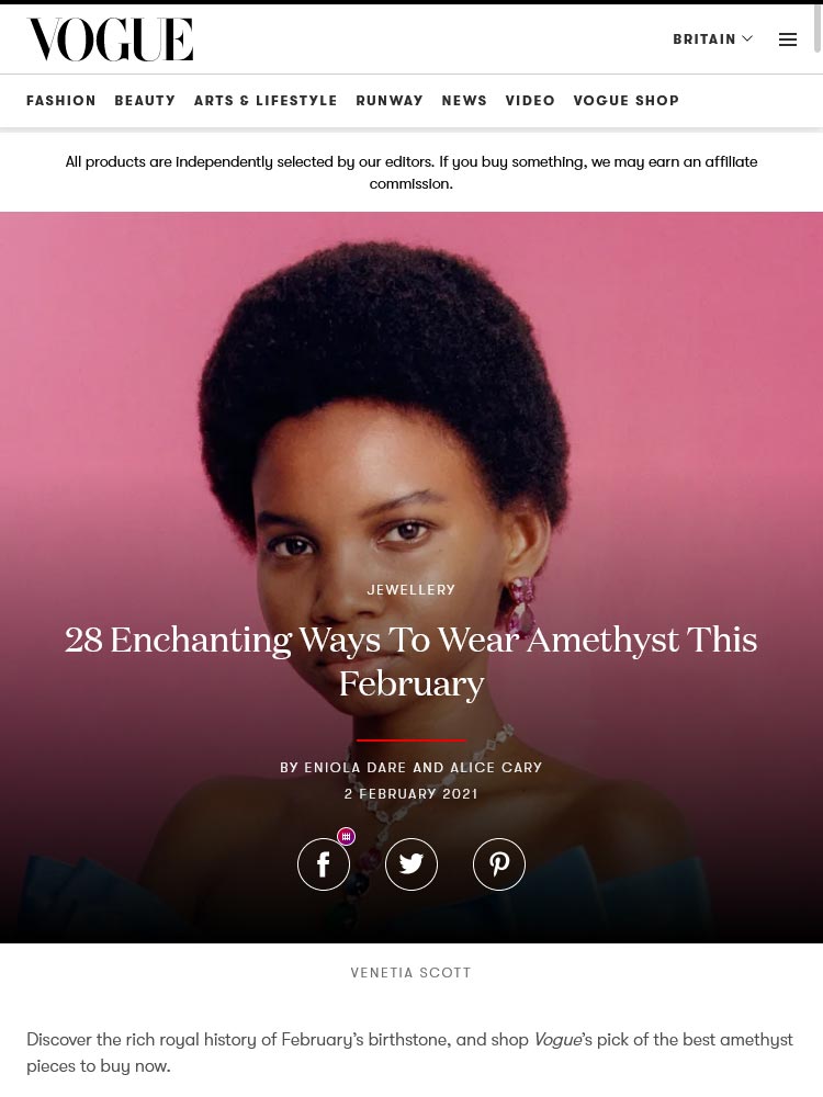"28 Enchanting Ways To Wear Amethyst This February" - Cover of publication