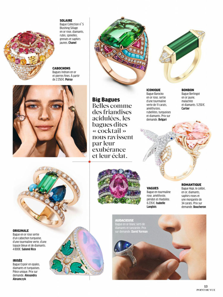 "What jewelry", by Kitty Russell - Page 12 of the magazine "Point de Vue" published in May 2021
