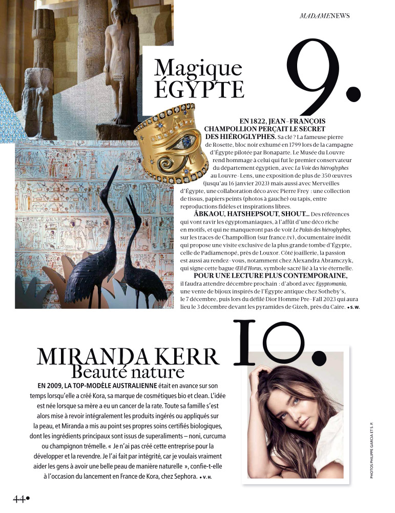 Page "Madame News : Magical Egypt" of Madame Figaro n°1991 of October 21, 2022