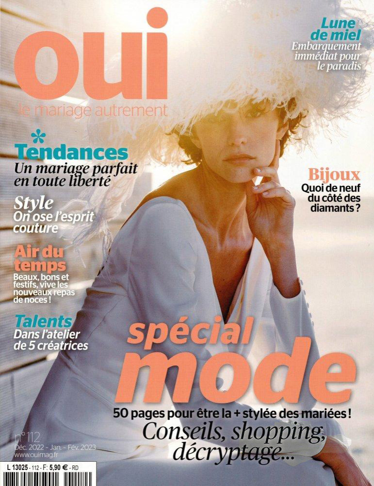 Cover of the special fashion magazine "Oui Mag, marriage otherwise" n°112 (Dec. 2022, Jan. Feb. 2023)
