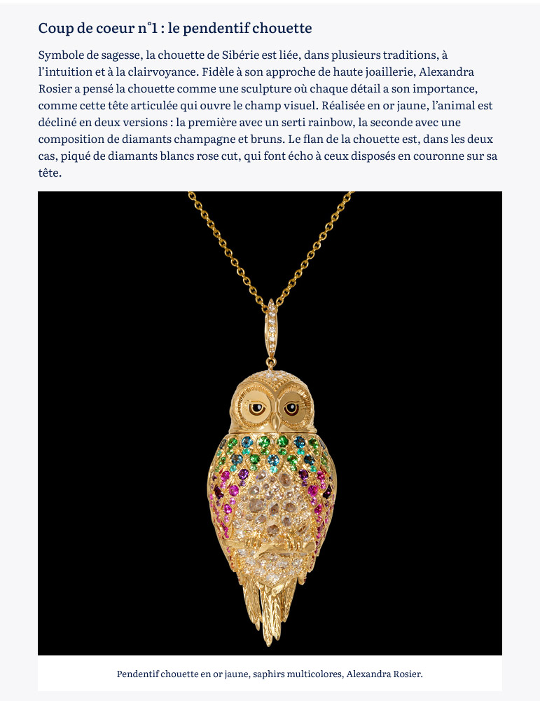 Favorite #1 : the Owl Pendant by Alexandra Rosier