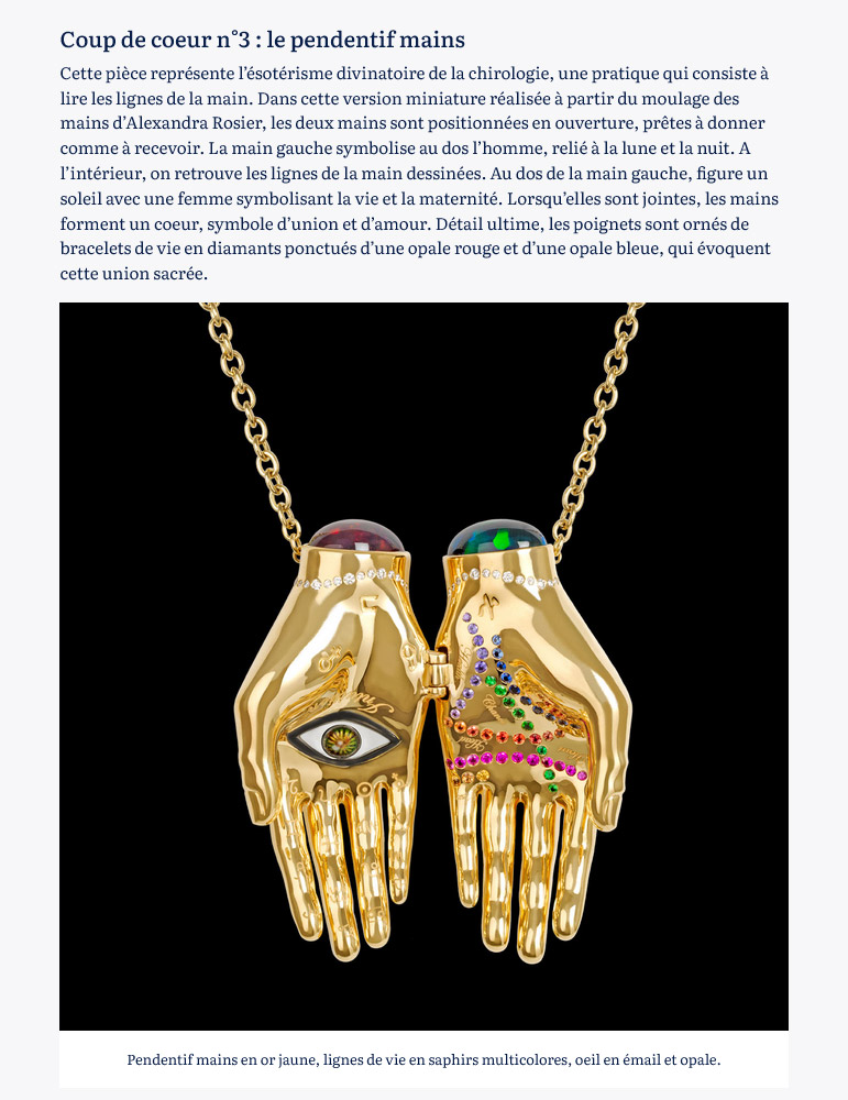 Favorite #3 : the Eternal love hands necklace by Alexandra Rosier